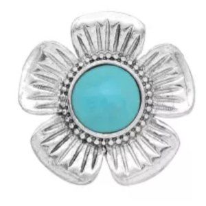 Blue Flower shaped Snap for Snap Jewelry